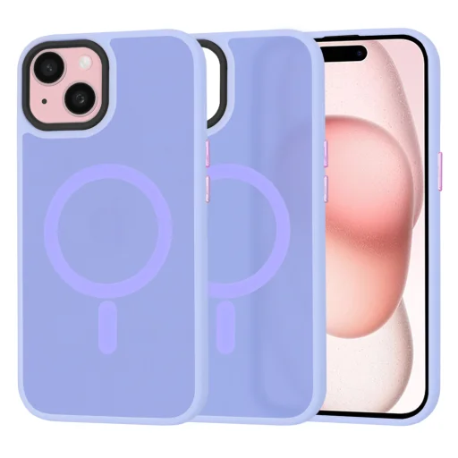  Techsuit - HaloFrost MagSafe sorozat - iPhone 15 - Világoslila tok - 1