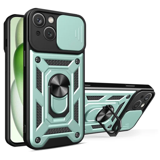  Techsuit - CamShield sorozat - iPhone 15 - Zöld tok - 1