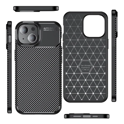 Techsuit - Karbonszál - iPhone 15 - Fekete tok - 2