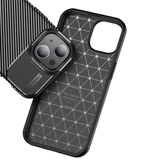 Techsuit - Karbonszál - iPhone 15 - Fekete tok - 5
