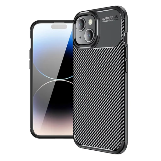 Techsuit - Karbonszál - iPhone 15 - Fekete tok - 1