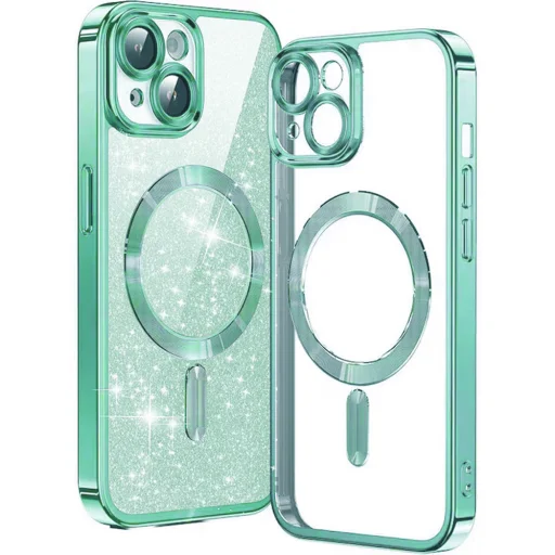  Techsuit - Luxus Csillogó MagSafe - iPhone 15 - Világos Zöld tok - 1