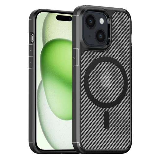  Techsuit - CarbonFuse MagSafe - iPhone 15 - Fekete tok - 1
