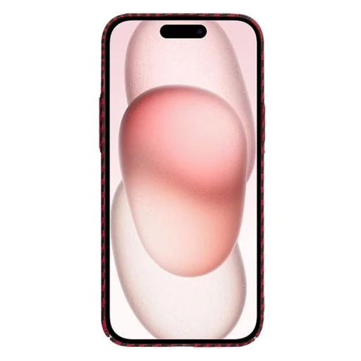  Techsuit - Karbonszálas héj - iPhone 15 - Piros tok - 2