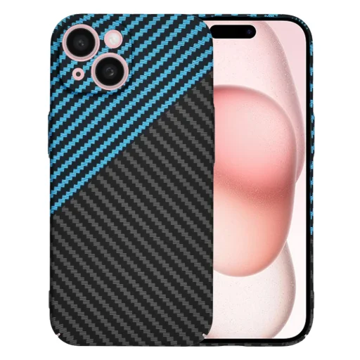  Techsuit - Carbonit Szálhéj - iPhone 15 - Kék Pulzus tok - 1
