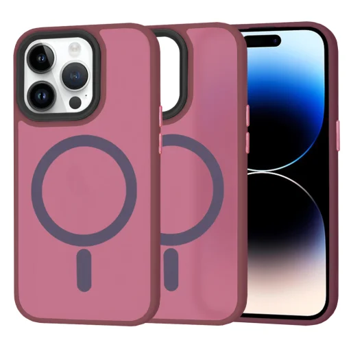  Techsuit - HaloFrost MagSafe Sorozat - iPhone 14 Pro - Bordeaux tok - 1