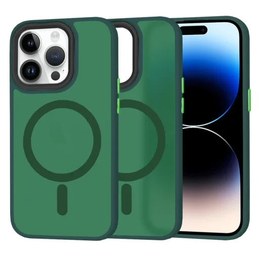  Techsuit - HaloFrost MagSafe Sorozat - iPhone 14 Pro - Éjféli Zöld tok - 1