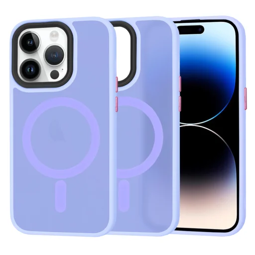  Techsuit - HaloFrost MagSafe sorozat - iPhone 14 Pro - Világoslila tok - 1