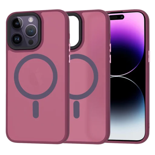  Techsuit - HaloFrost MagSafe Sorozat - iPhone 14 Pro Max - Bordeaux tok - 1