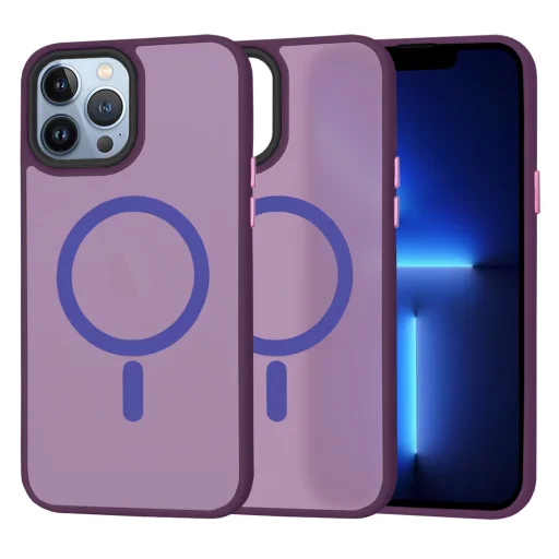  Techsuit - HaloFrost MagSafe Sorozat - iPhone 13 Pro Max - Mély Lila tok - 1