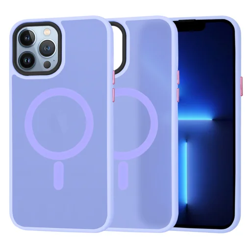  Techsuit - HaloFrost MagSafe sorozat - iPhone 13 Pro Max - Világoslila tok - 1