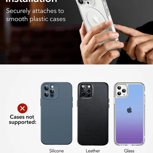  Samsung és iPhone Fehér ESR HaloLock adapter (2 darabos) - Kompatibilis MagSafe vezeték nélküli töltéssel, univerzális telefontartó - 5