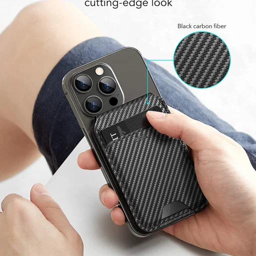  ESR - Asztali tartó MagSafe HaloLock - Vegán bőrből készült pénztárca állvány - Fekete juhbőr - 6