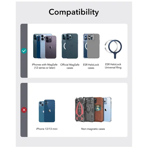  ESR - Asztali tartó MagSafe HaloLock - Vegán bőrből készült pénztárca állvány - Fekete juhbőr - 7