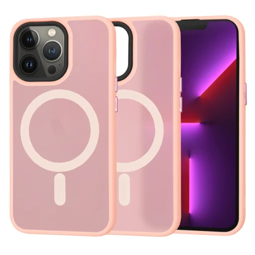  Techsuit - HaloFrost MagSafe Széria - iPhone 13 Pro - Rózsaszín tok - 1