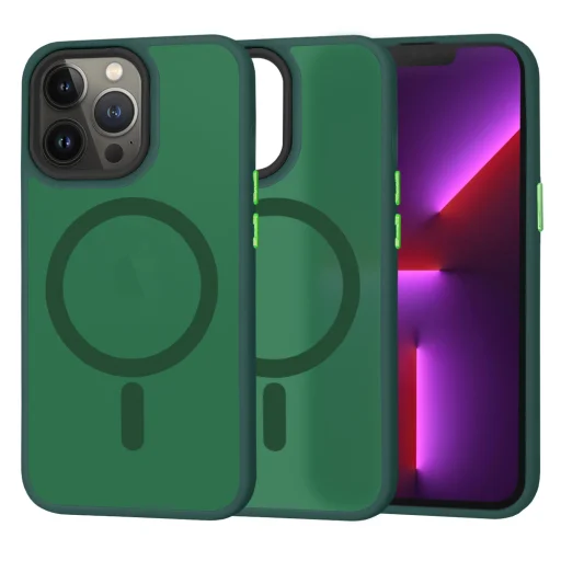  Techsuit - HaloFrost MagSafe Sorozat - iPhone 13 Pro - Éjféli Zöld tok - 1