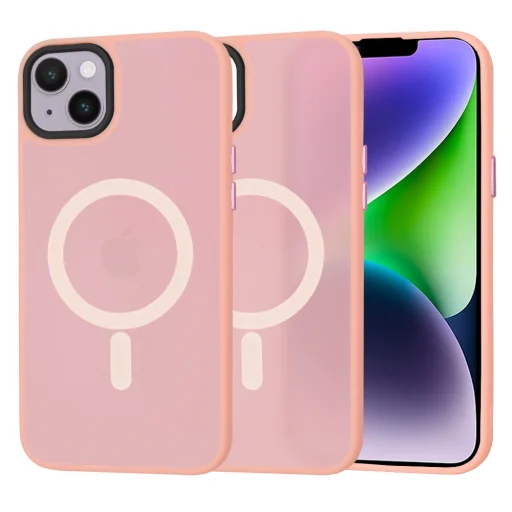  Techsuit - HaloFrost MagSafe sorozat - iPhone 14 Plus - Rózsaszín tok - 1
