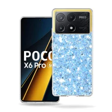  Techsuit - Csillogó Csillám - Xiaomi Poco X6 Pro - Kék tok