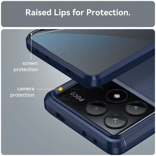 Techsuit - Karbonszilikon - Xiaomi Poco X6 Pro - Kék tok - 3