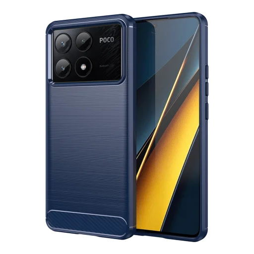  Techsuit - Karbonszilikon - Xiaomi Poco X6 Pro - Kék tok - 1