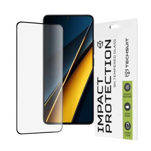  Techsuit - 111D Teljes Borítású / Teljes Ragasztású Üveg - Xiaomi Poco X6 Pro - Fekete üvegfólia - 1