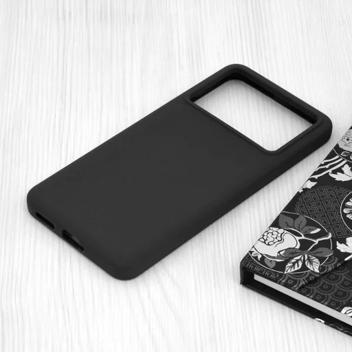  Techsuit - Puha Szélű Szilikon - Xiaomi Poco X6 Pro - Fekete tok - 4