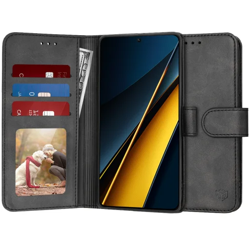  Techsuit - Napló Könyv - Xiaomi Poco X6 Pro - Fekete tok - 1