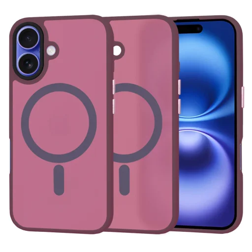  Techsuit - HaloFrost MagSafe sorozat - iPhone 16 - Bordeaux tok - 1