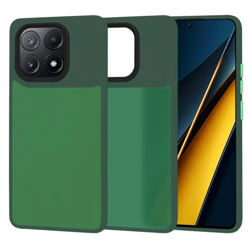  Techsuit - HaloFrost Sorozat - Xiaomi Poco X6 Pro - Éjféli Zöld tok - 1