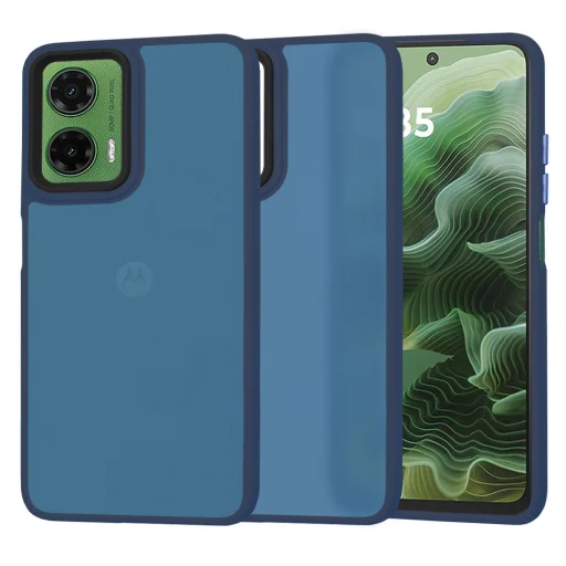  Techsuit - HaloFrost Széria - Motorola Moto G35 - Mélykék tok - 1