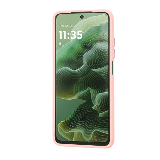  Techsuit - HaloFrost Sorozat - Motorola Moto G35 - Rózsaszín tok - 2