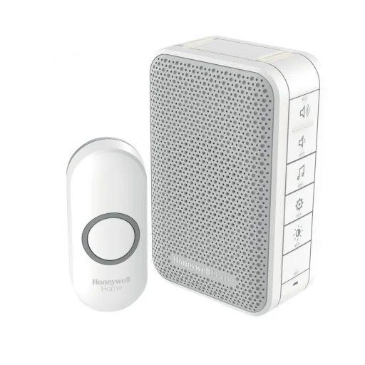 Honeywell Home DC313N vezeték nélküli csengő, 150m hatótáv, 6 dallam, LED jelzőfény, IP55 nyomógomb, elemes tápellátás - 1
