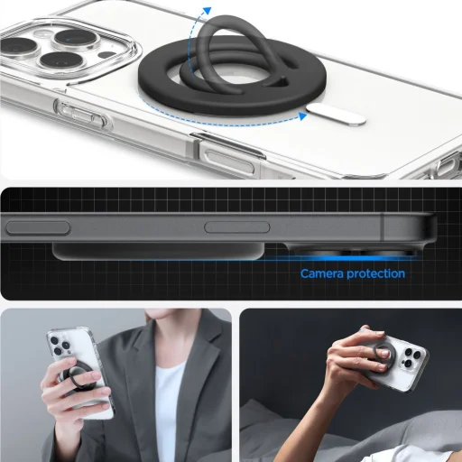 Spigen Dual Pop Mag Magsafe telefon gyűrű Fekete - 7