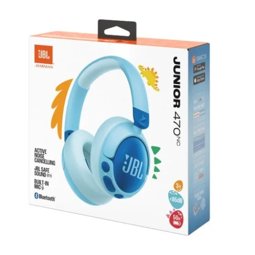JBL JR470NC Bluetooth Vezeték nélküli On-Ear Fejhallgatók Gyerekeknek Kék EU - 2