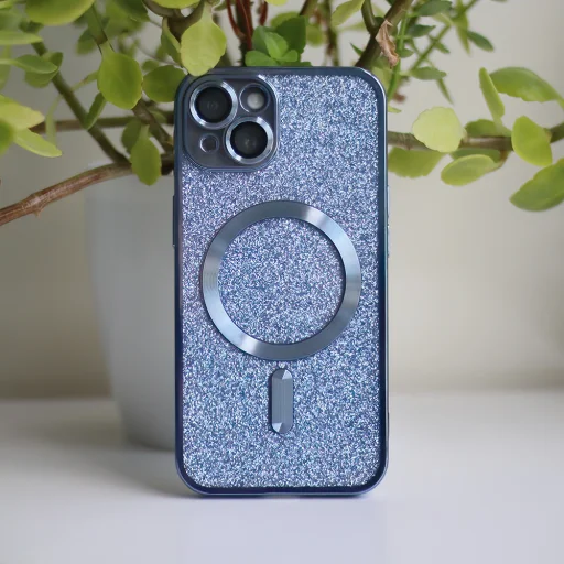 Glitter Chrome Mag tok iPhone 15 Plus 6,7" kék - 4