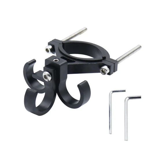 Bevásárló horog három hurokkal biciklire / robogóra alumínium FS366-001 fekete - 1