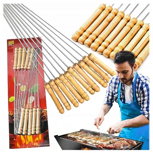 Nyársak fém pálcikák grillezéshez 30 cm RC-K-939 10 db - 1