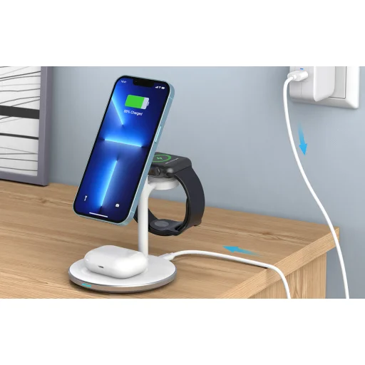 Choetech T585-F Qi2 3 az 1-ben Mágneses Vezeték Nélküli Töltőállomás - 2