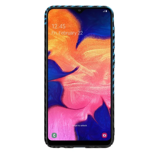  Techsuit - Karbonit Szálhéj - Samsung Galaxy A10 - Kék Impulzus tok - 3