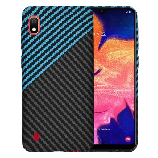  Techsuit - Karbonit Szálhéj - Samsung Galaxy A10 - Kék Impulzus tok - 1
