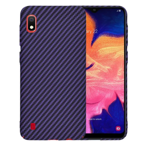  Techsuit - Karbonit Szálasburkolat - Samsung Galaxy A10 - Lila tok - 1