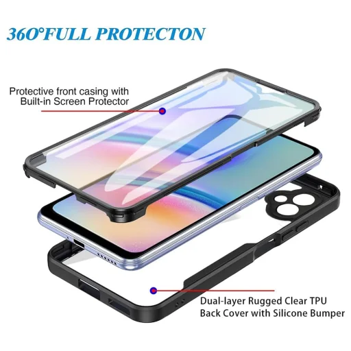  Techsuit - ColorVerse 360 Sorozat + Kijelzővédő - Samsung Galaxy A05 - Rózsaszín tok - 4