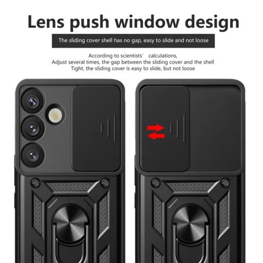 Techsuit - CamShield Sorozat - Samsung Galaxy S25 Plus - Fekete tok - 3