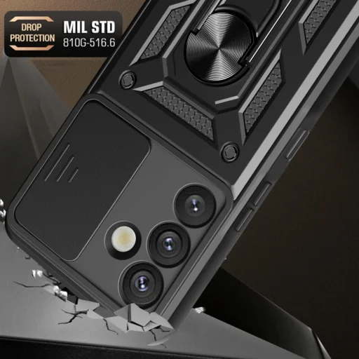 Techsuit - CamShield Sorozat - Samsung Galaxy S25 Plus - Fekete tok - 4