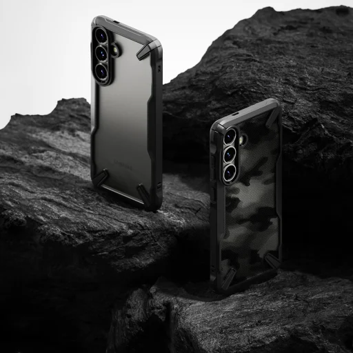  Ringke - Fusion X Design - Samsung Galaxy S25 Plus - Fekete Terepmintás tok - 7