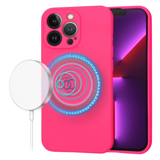  Techsuit - SoftFlex MagSafe - iPhone 13 Pro - Élénk Rózsaszín tok - 1
