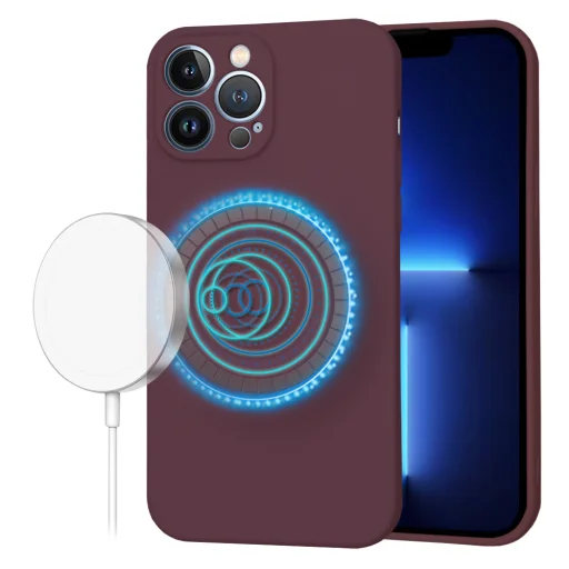  Techsuit - SoftFlex MagSafe - iPhone 13 Pro Max - Szilvavörös tok - 1