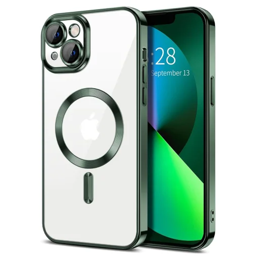  Techsuit - Luxus Kristály MagSafe - iPhone 13 - Mélyzöld tok - 1
