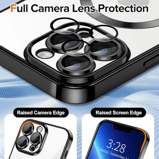  Techsuit - Luxus Kristály MagSafe - iPhone 13 Pro - Fekete tok - 4