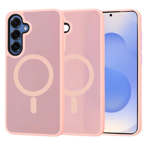 Techsuit - HaloFrost MagSafe Sorozat - Samsung Galaxy S25 - Rózsaszín tok - 3